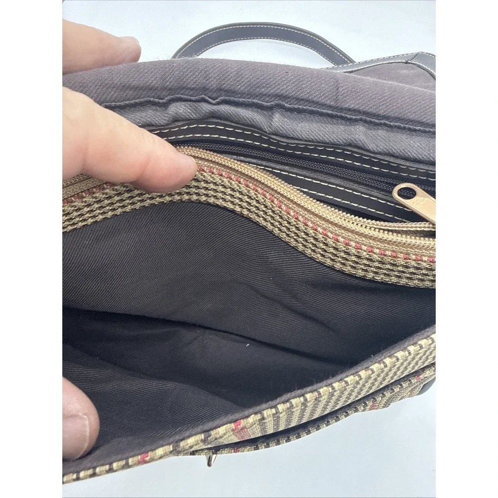 Liz Claiborne Accessories Crossbody Bag Brown Leather Multicolored With Straps